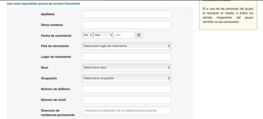 Formulario para solicitar el visado de 30 días de entrada a Azerbaiyán