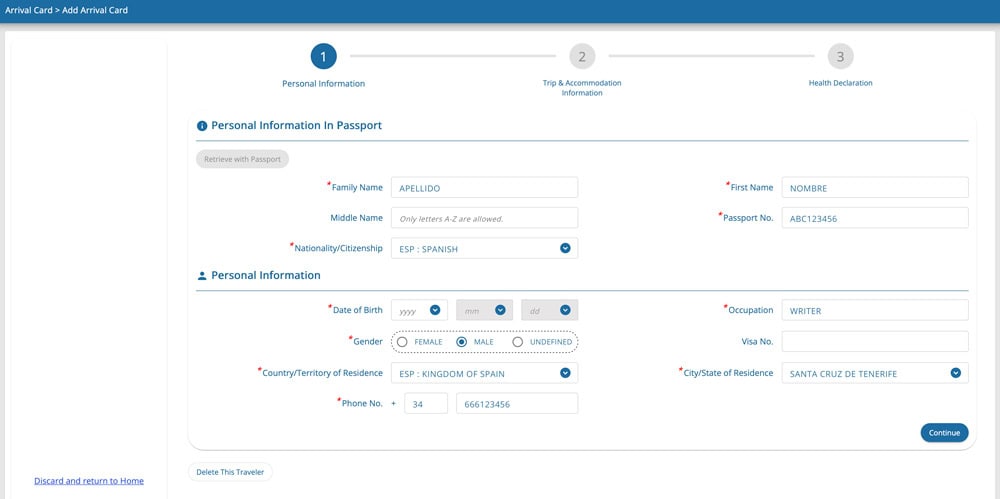 rellenar el formulario del QR de llegada a Tailandia