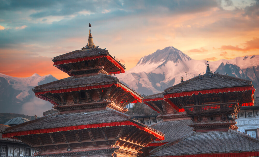 telhados da cidade de patan no nepal